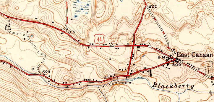 1949 topographic map -- Beckley Furnace area